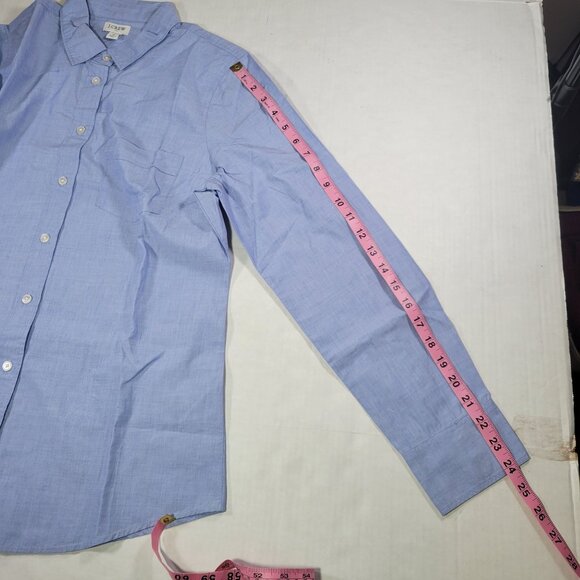 J.Crew Mens Light Blue Button-Up Long Sleeve Shirt M 100% Cotton Slim Fit - Picture 6 of 8